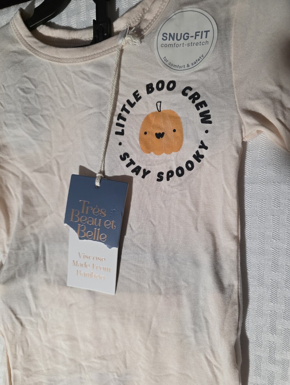 Bamboo Kids 'Little Boo Crew' Cream Pajama Set by Très Beau et Belle Unisex